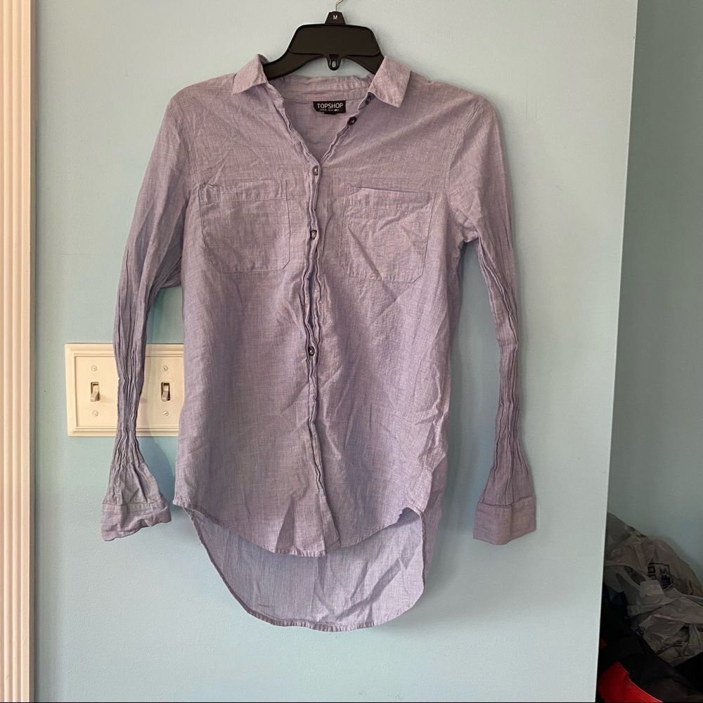 Topshop Blue Button Down Shirt